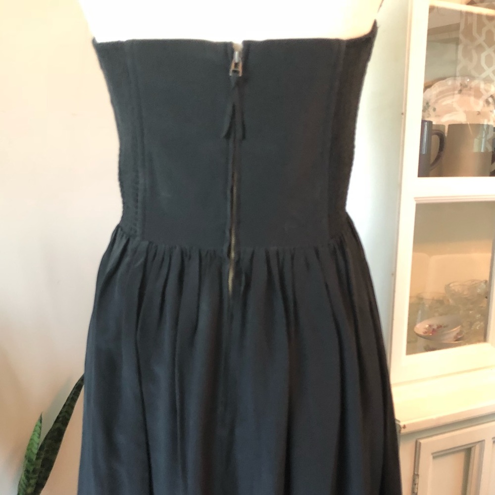 REBECCA TAYLOR Black silk strapless maxi - Picture 4 of 5
